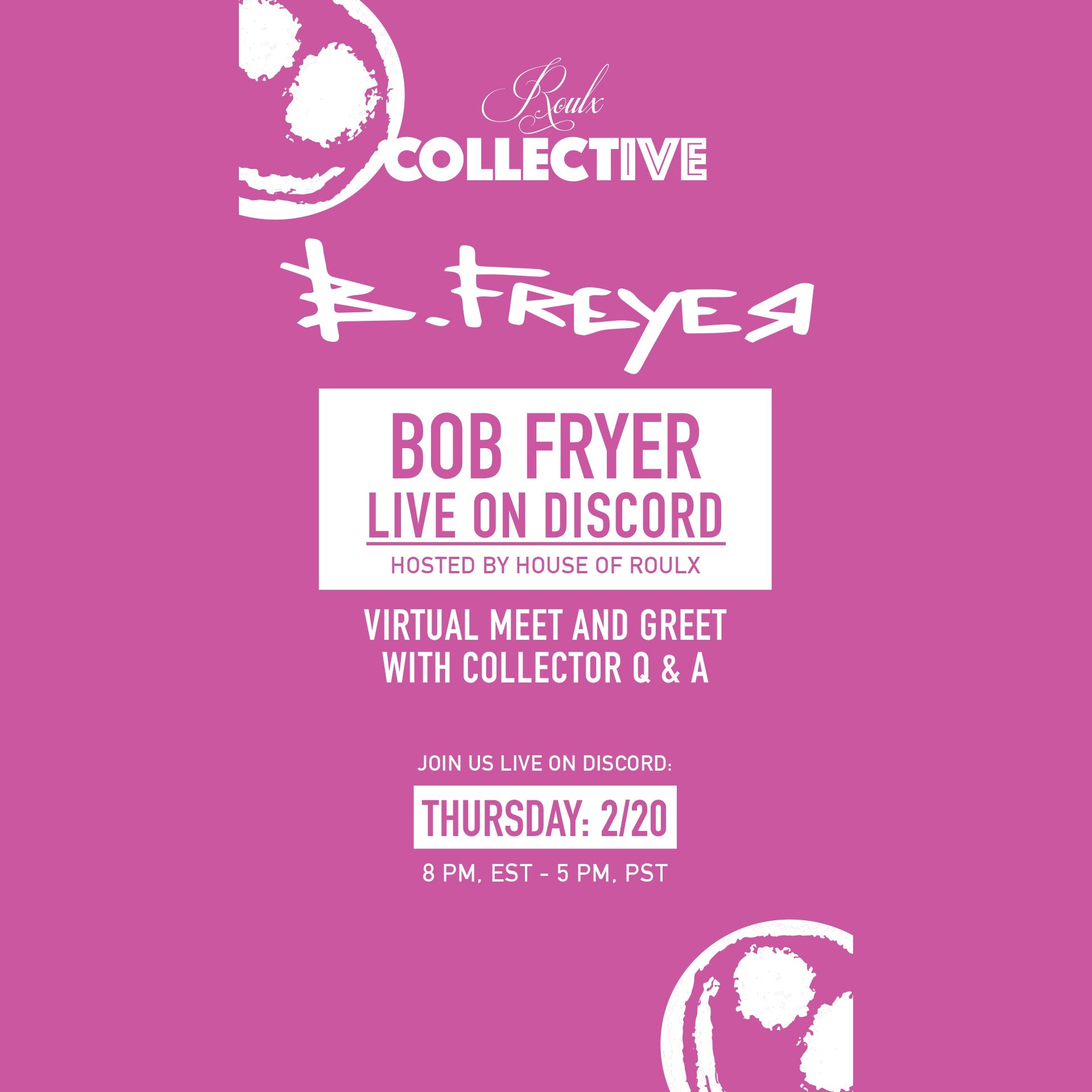 Bob Fryer Live Chat on Discord: Thursday, 2/20/25