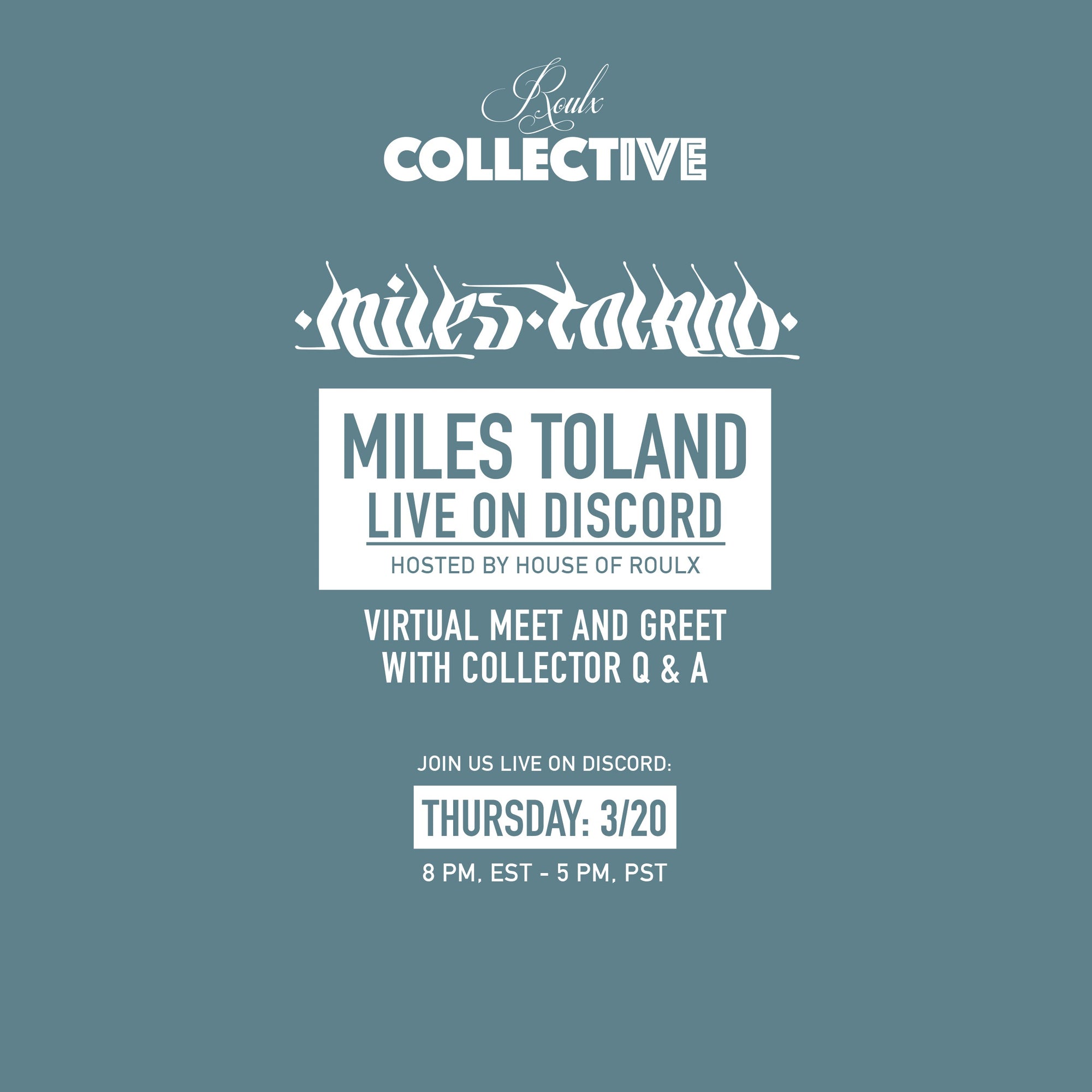 Miles Toland Live Chat on Discord: Thursday, 3/20/25