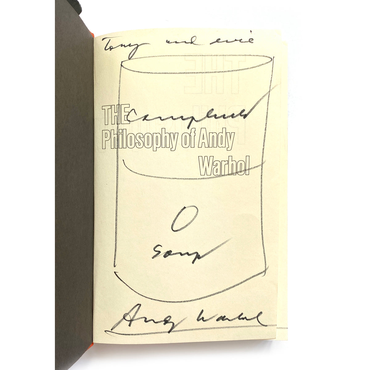 Andy Warhol - Signed First Ed. with Original Campbell&#39;s Soup Sketch - 1975