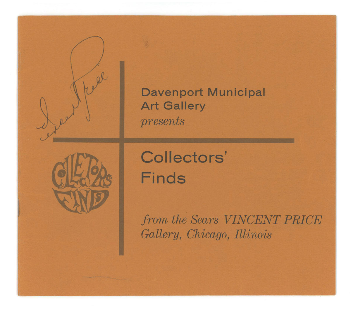 Vincent Price - Twice Signed &quot;Vincent Price Gallery&quot; Davenport Municipal Art Gallery Show Catalog