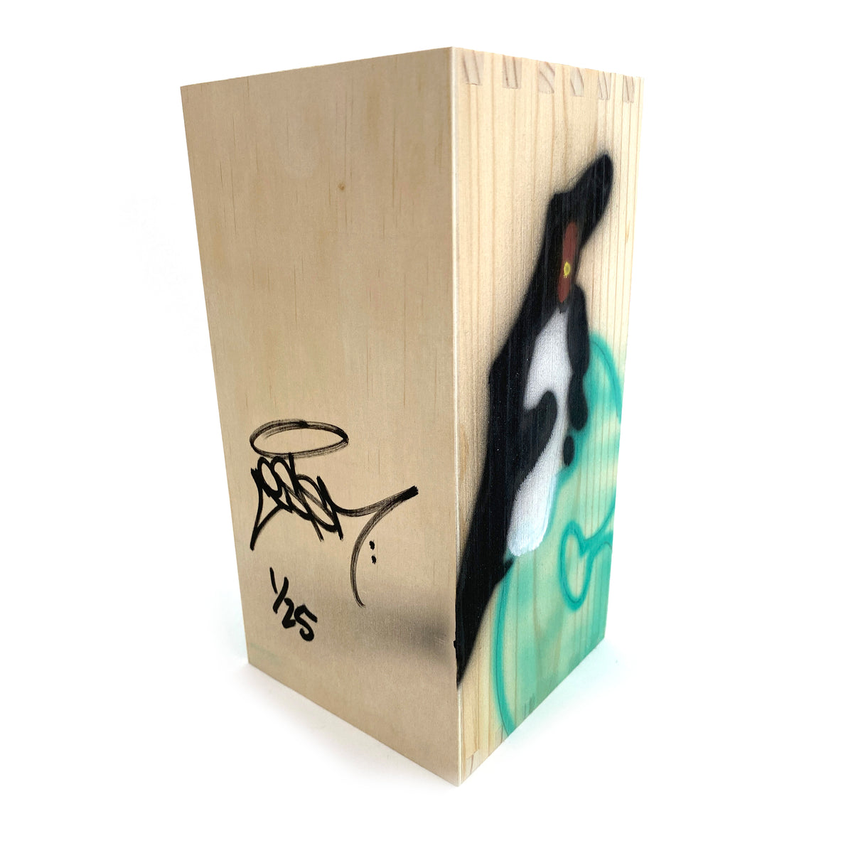 CES Original Hand-Painted Aerosol Can in Hand-Painted/Screen-Printed Wooden Box