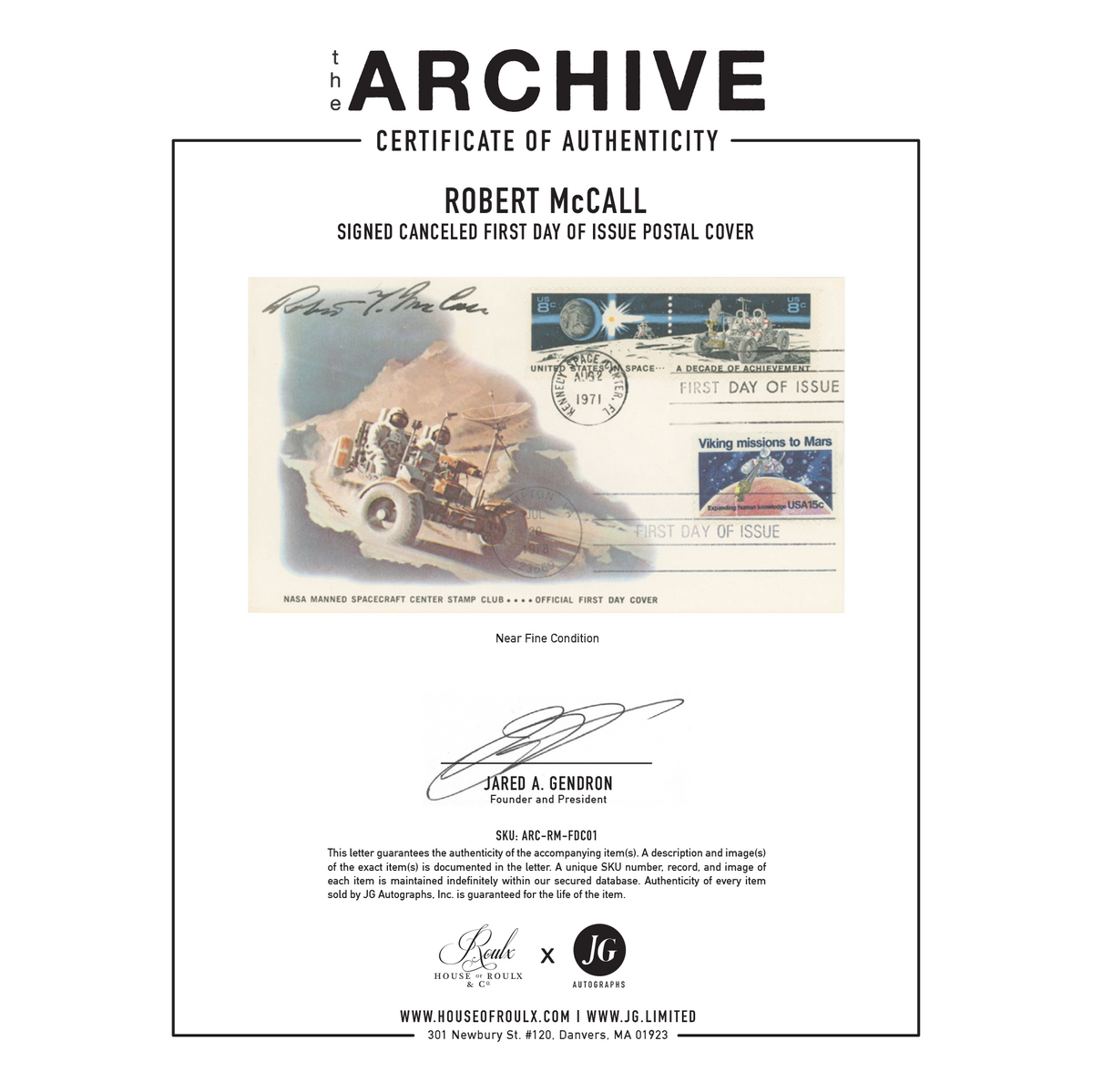 Robert McCall - Signed Multi-Canceled First Day of Issue Postal Cover