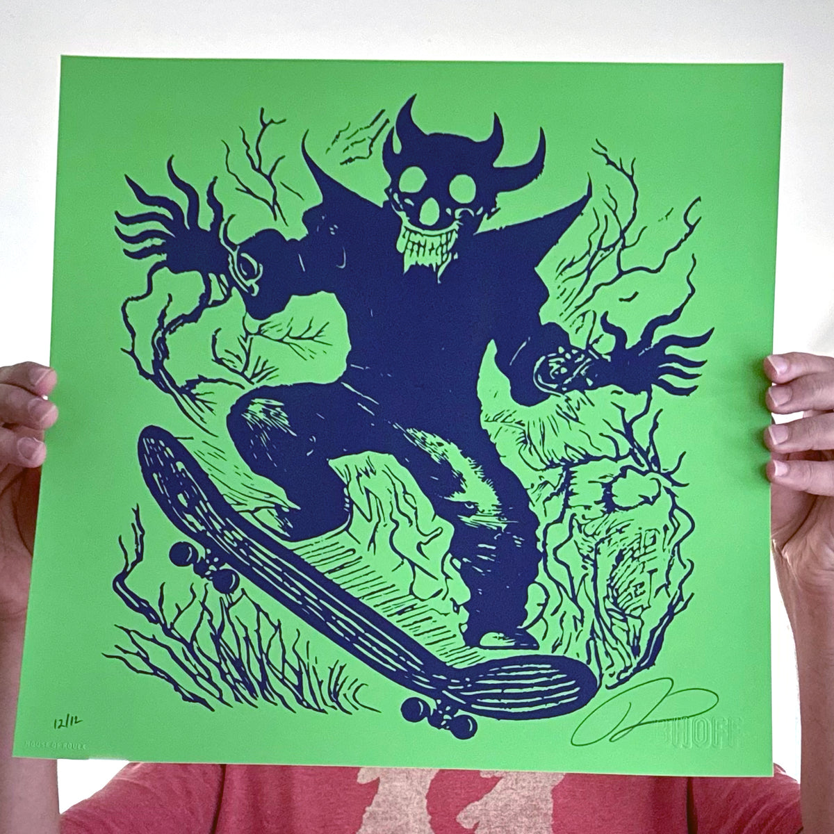 Brian J. Hoffman &quot;SK8 TO HELL (90&#39;s CREATURE Variant)&quot; - Screen Printed Edition of 12 - 16 x 16&quot;