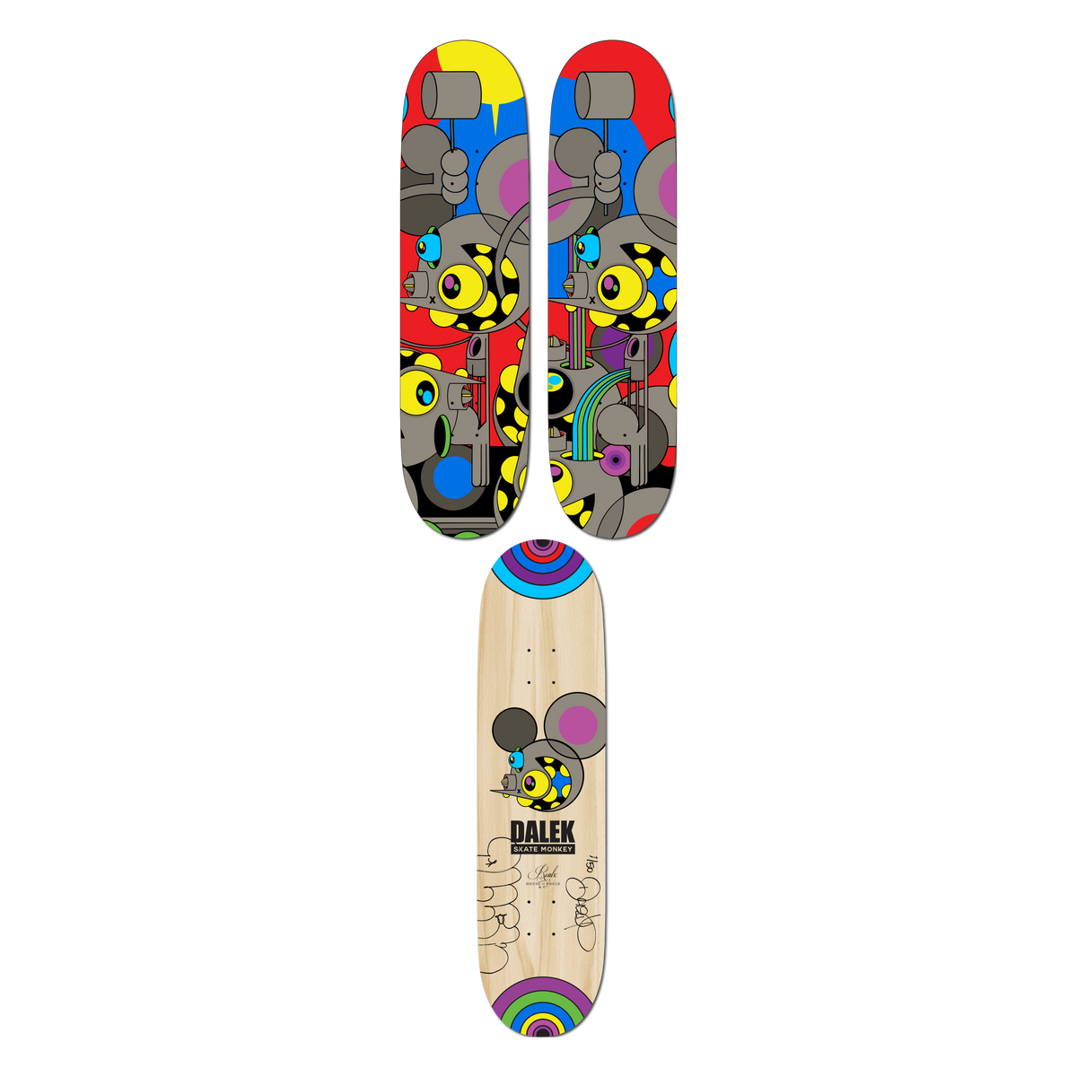 DALEK &quot;SKATE MONKEY&quot; - Diptych Skateboard Bundle, Edition of 50