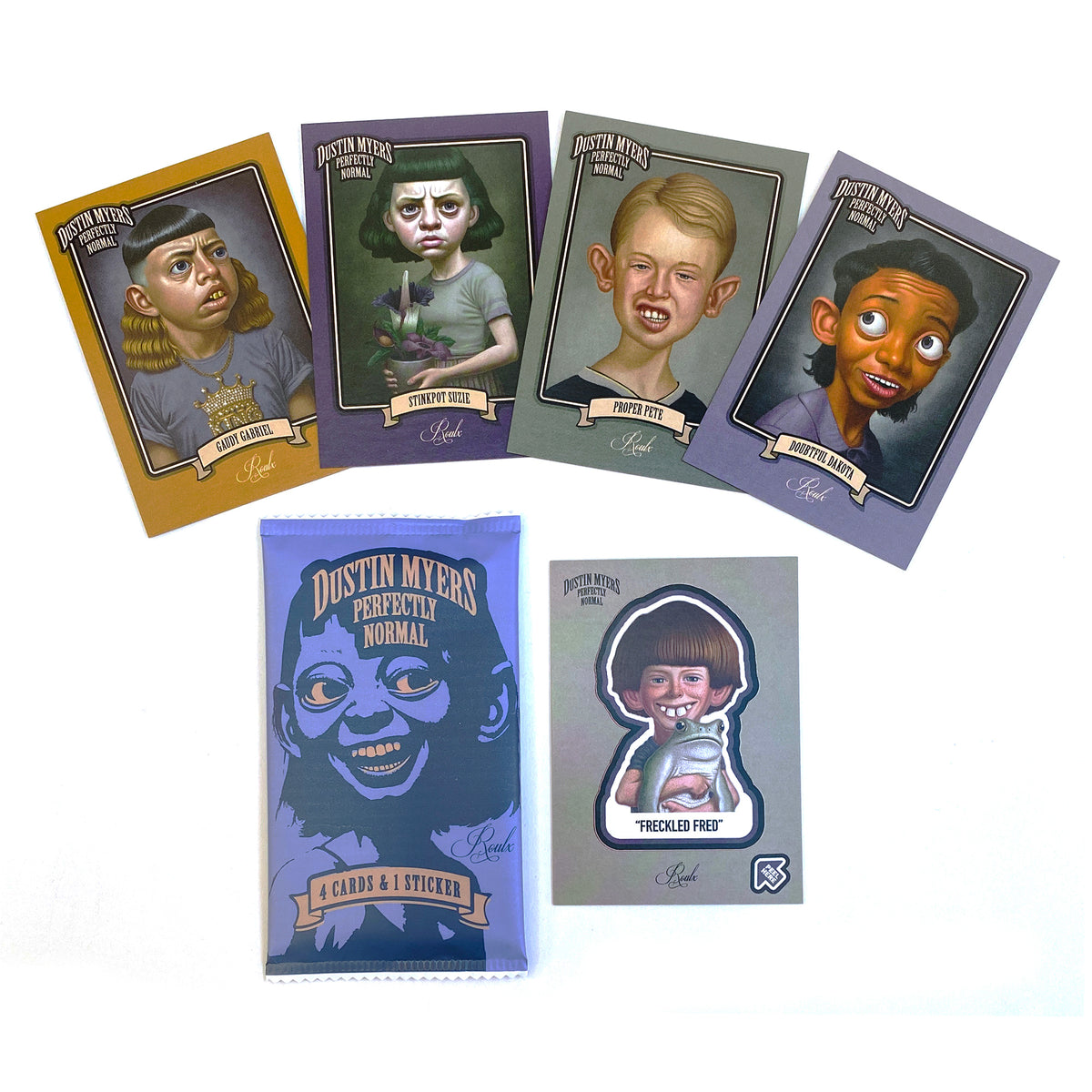 Dustin Myers &quot;Perfectly Normal&quot; Artist Trading Cards Pack (4 Base Cards + 1 Sticker)