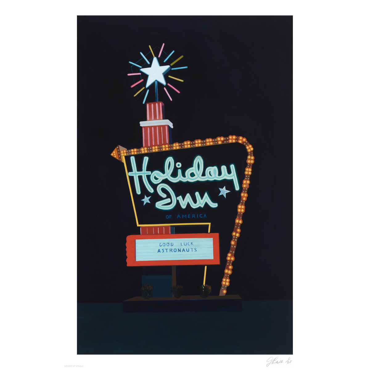 Jessica Brilli &quot;Holiday Inn at Night&quot; - Archival Print, Limited Edition of 25 - 16 x 24&quot;