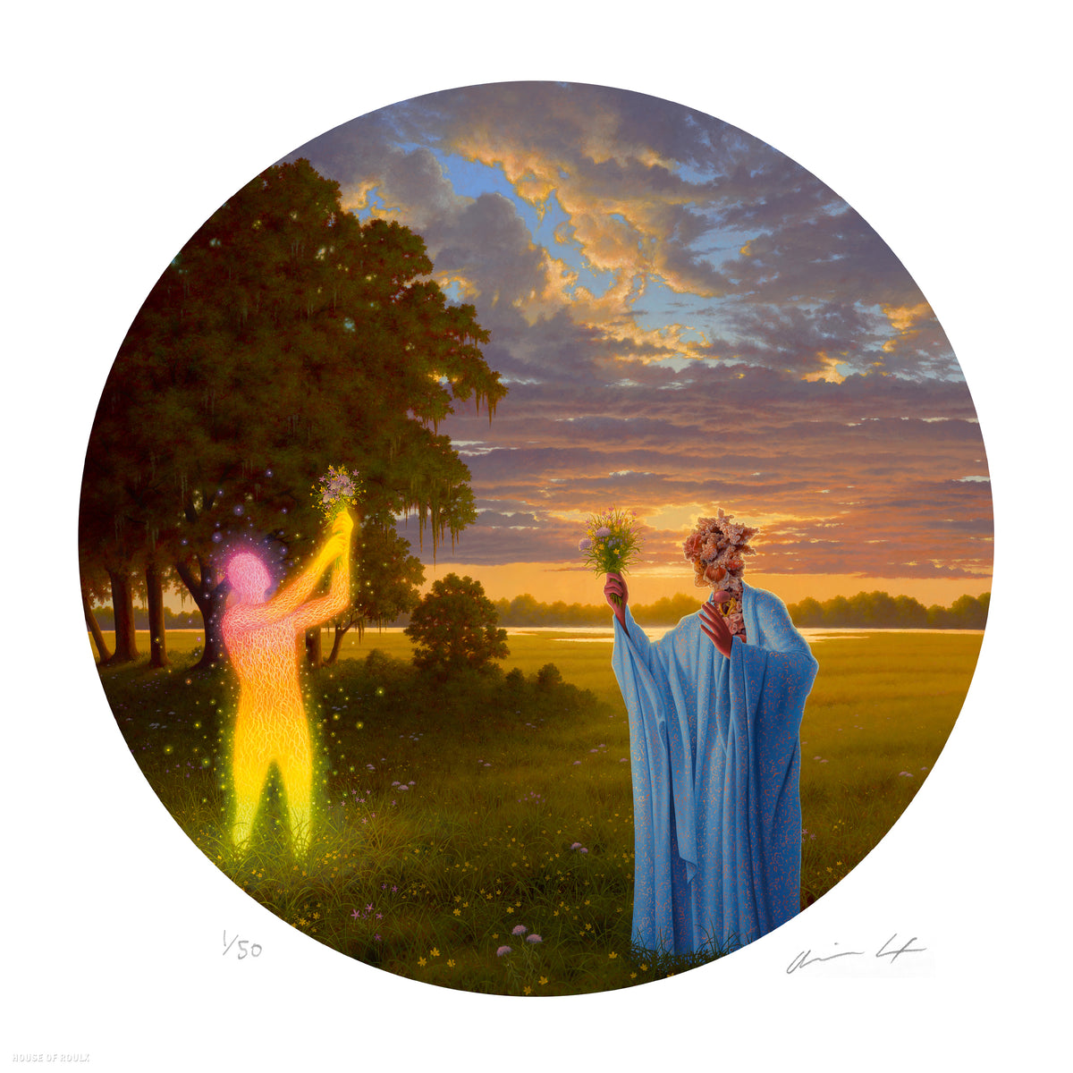 Adrian Cox &quot;The Lost Spectral Witnesses XIX (Initiation)&quot; - Archival Print, Limited Edition of 50 - 17 x 17&quot;