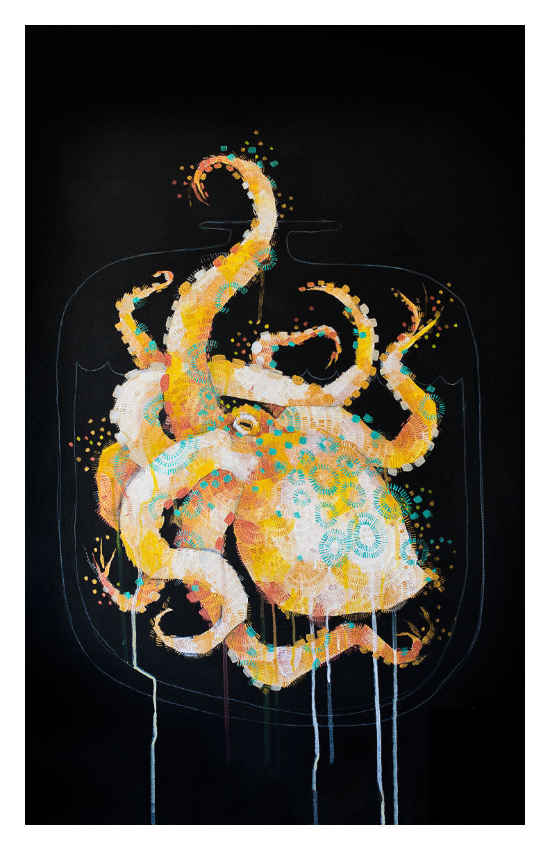 Michael Cain / Gnashing Teeth &quot;Poison Jars - Blue Ringed Octopus&quot; - Archival Print