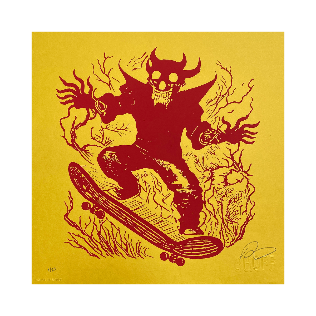 Brian J. Hoffman &quot;SK8 TO HELL (80&#39;s SANTA CRUZ Variant)&quot; - Screen Printed Edition of 25 - 12 x 12&quot;