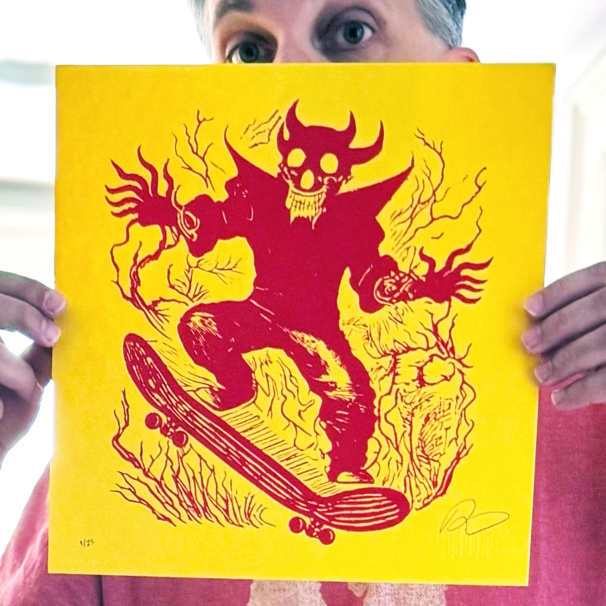 Brian J. Hoffman &quot;SK8 TO HELL (80&#39;s SANTA CRUZ Variant)&quot; - Screen Printed Edition of 25 - 12 x 12&quot;